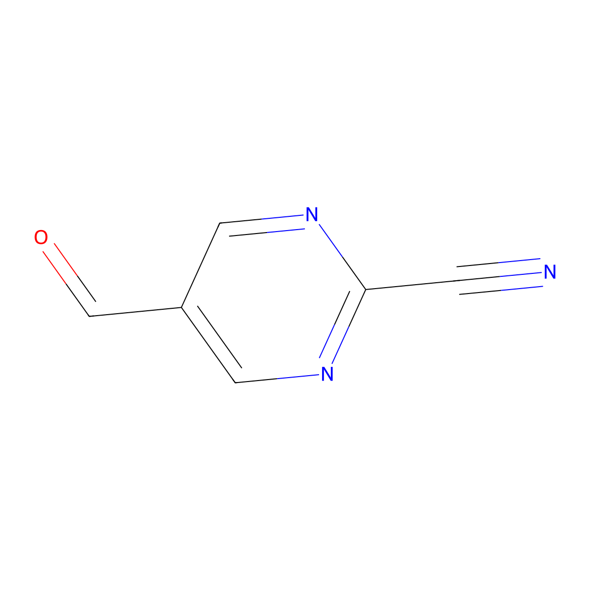 5-Formylpyrimidine-2-carbonitrile molecular structure, CAS 1001755-57-2