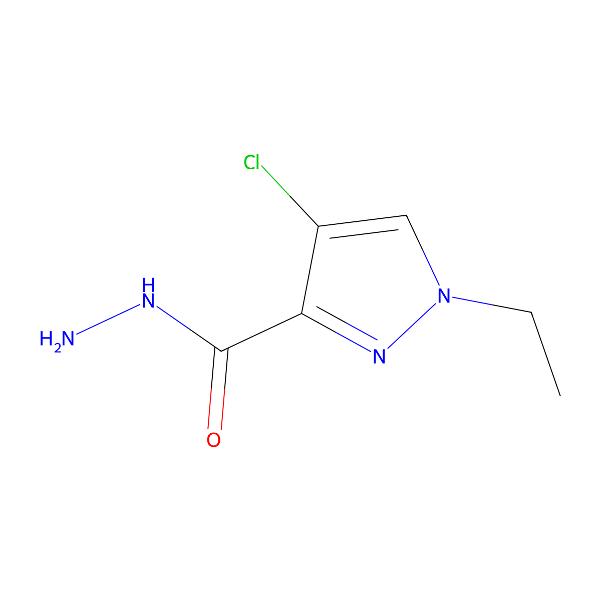4-chloro-1-ethyl-1H-pyrazole-3-carbohydrazide molecular structure, CAS 1001755-86-7