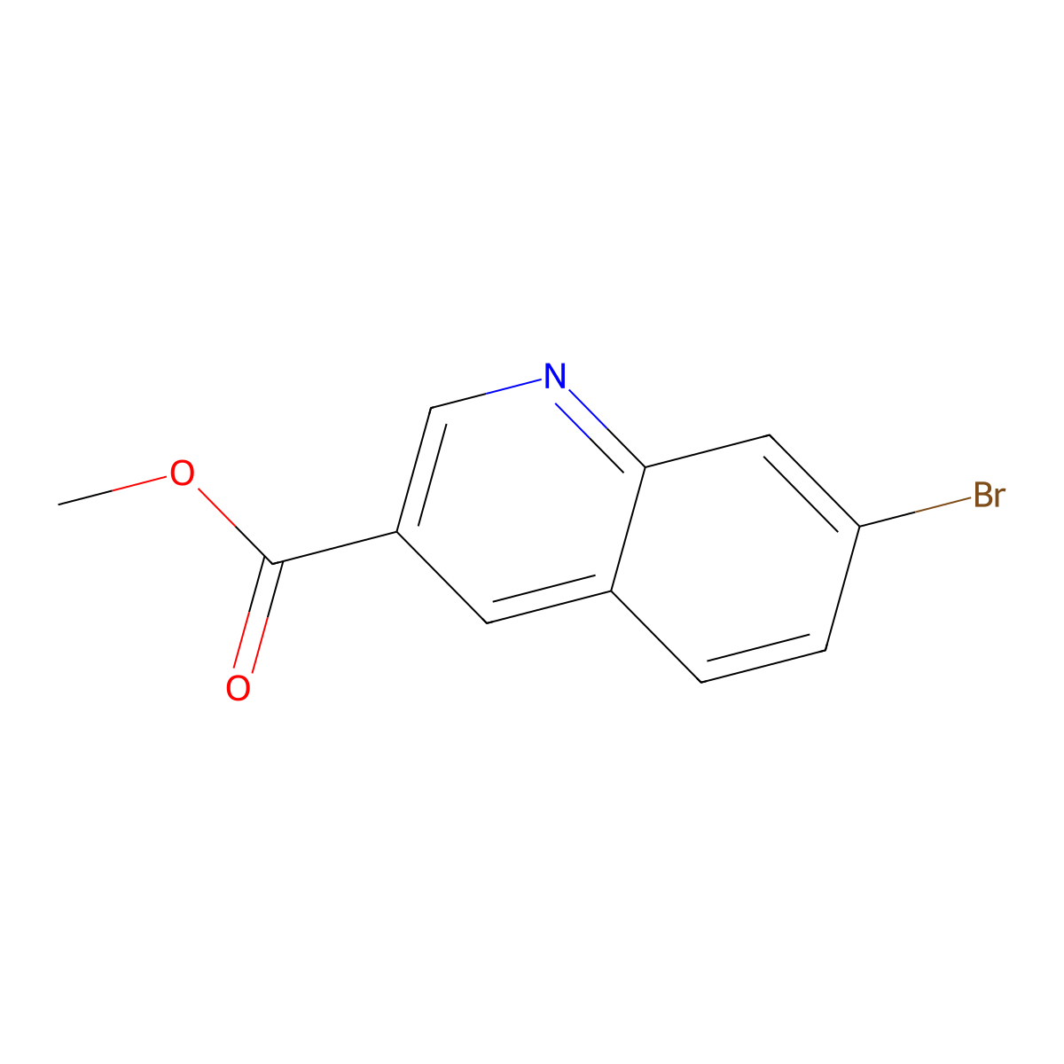 Methyl 7-bromoquinoline-3-carboxylate molecular structure, CAS 1001756-23-5