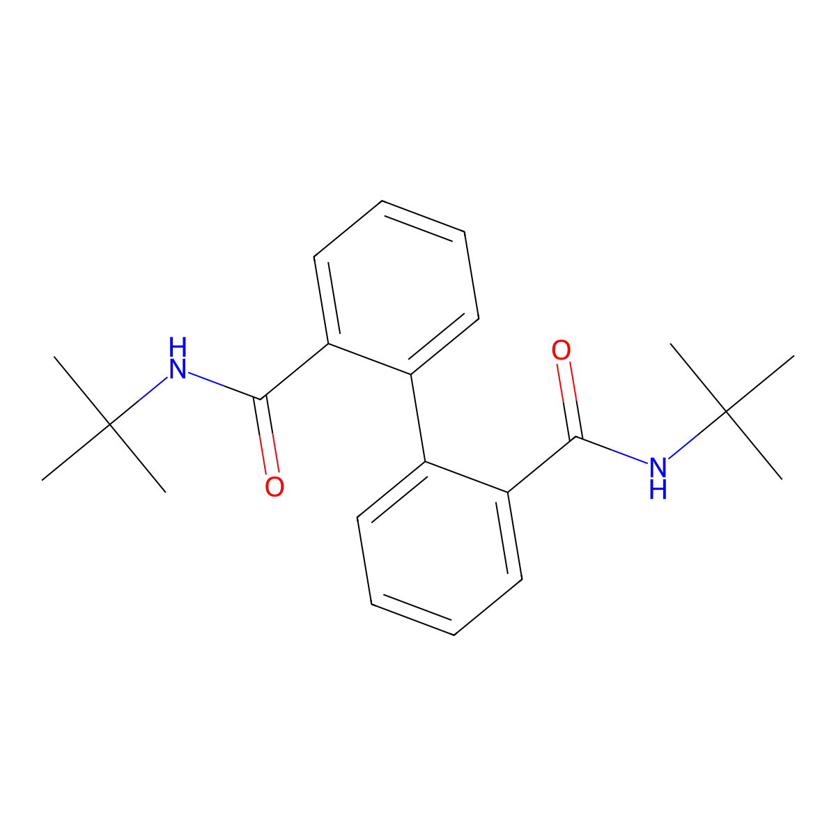 N-tert-butyl-2-[2-(tert-butylcarbamoyl)phenyl]benzamide molecular structure, CAS 100177-39-7