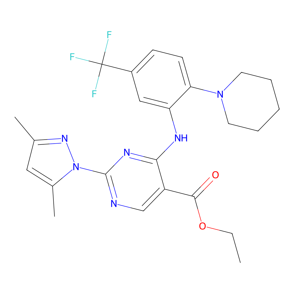 C24H27F3N6O2 molecular structure, CAS 1001783-20-5