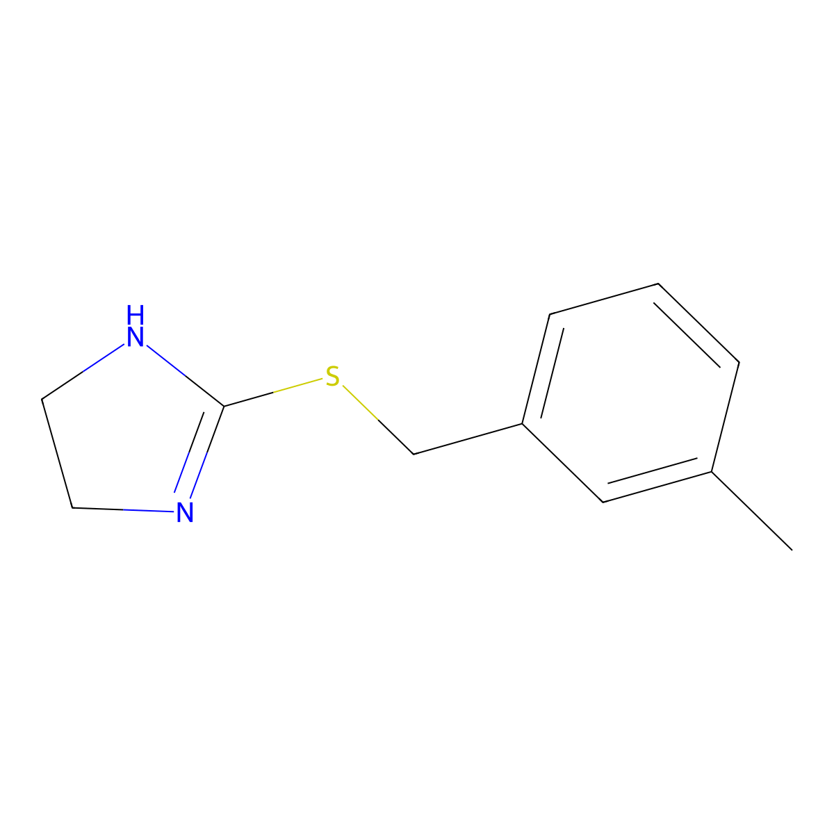 2-{[(3-methylphenyl)methyl]sulfanyl}-4,5-dihydro-1H-imidazole molecular structure, CAS 1001784-27-5