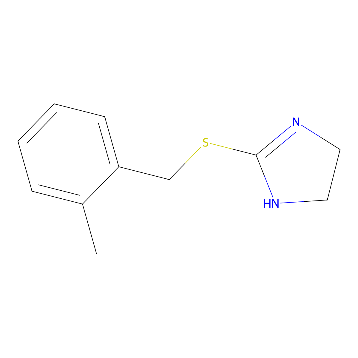 2-{[(2-methylphenyl)methyl]sulfanyl}-4,5-dihydro-1H-imidazole molecular structure, CAS 1001784-35-5