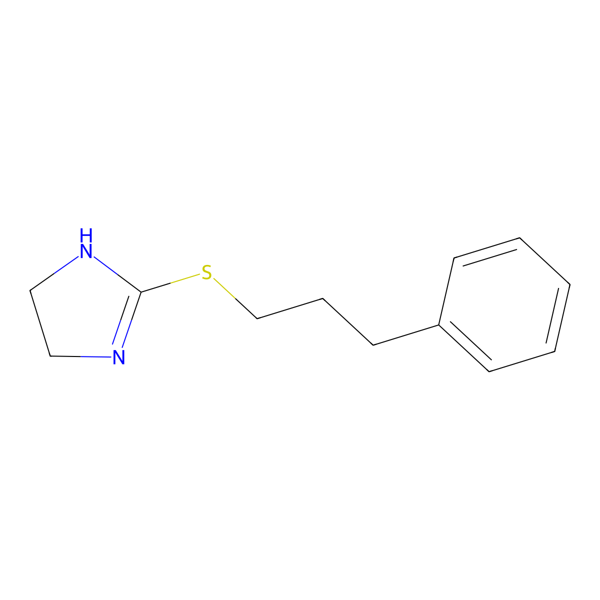 4,5-dihydro-1H-imidazol-2-yl 3-phenylpropyl sulfide molecular structure, CAS 1001784-49-1