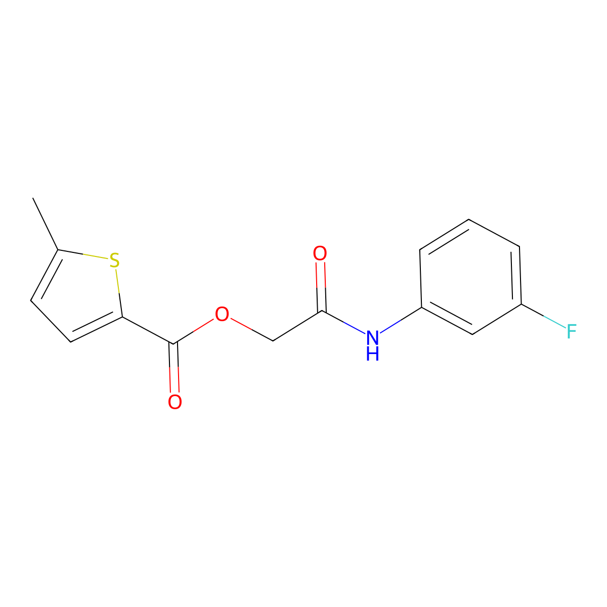[2-(3-Fluoroanilino)-2-oxoethyl] 5-methylthiophene-2-carboxylate molecular structure, CAS 1001787-13-8