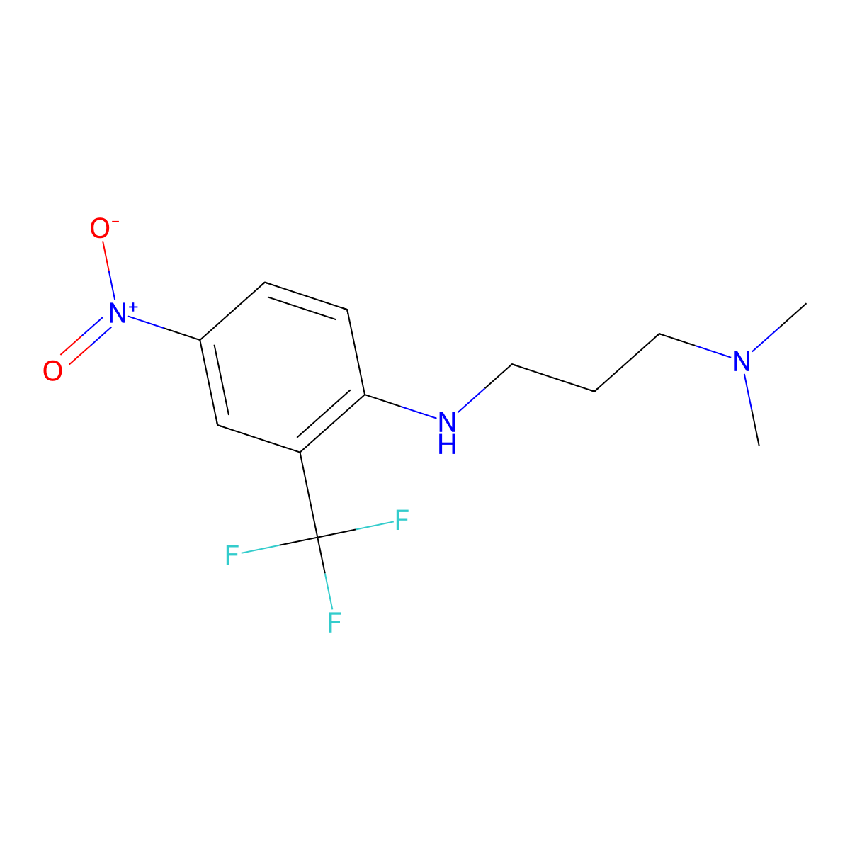 N',N'-dimethyl-N-[4-nitro-2-(trifluoromethyl)phenyl]propane-1,3-diamine molecular structure, CAS 1001806-94-5