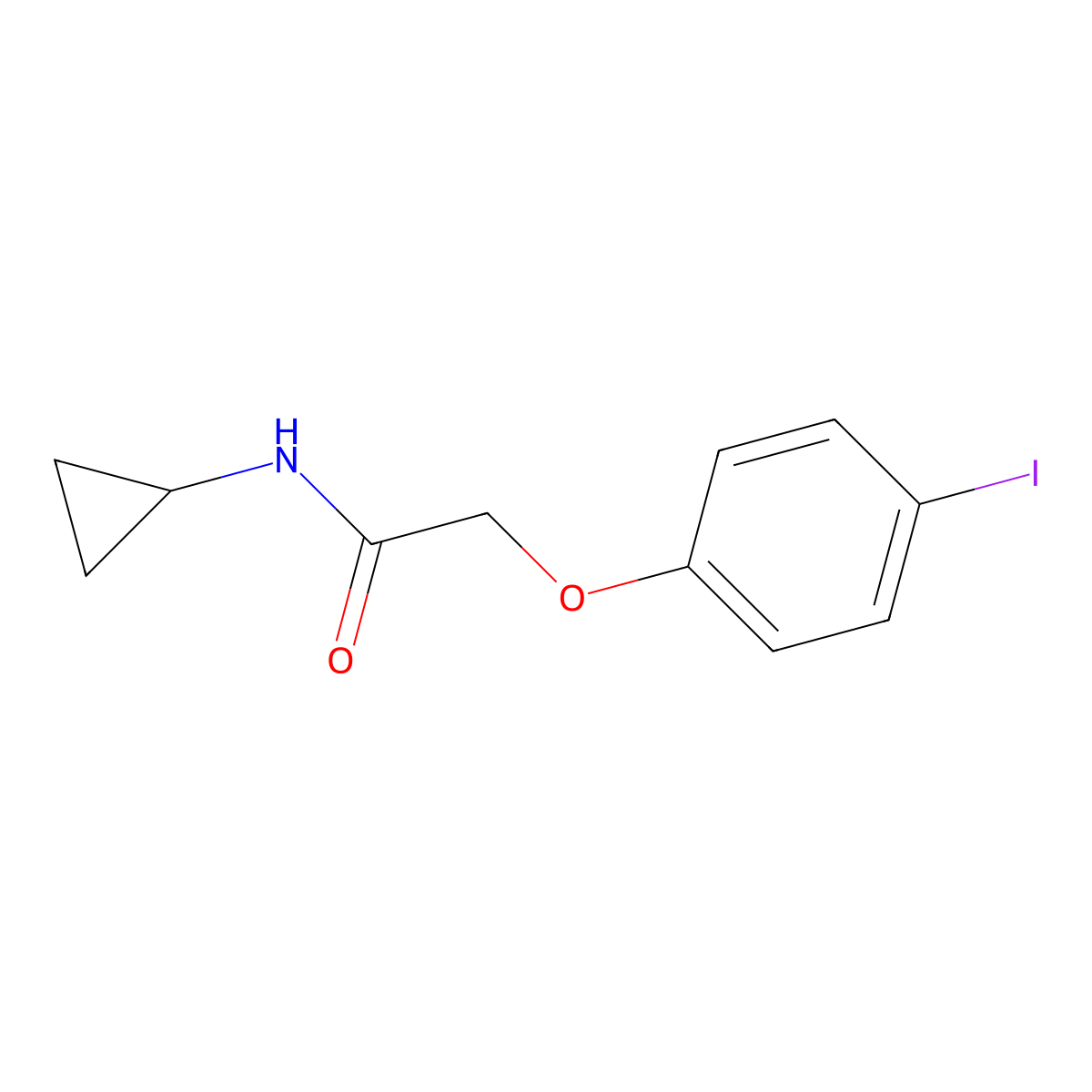 N-cyclopropyl-2-(4-iodophenoxy)acetamide molecular structure, CAS 1001807-53-9
