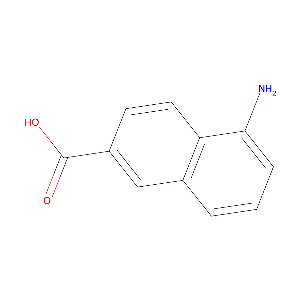 5-Aminonaphthalene-2-carboxylic acid molecular structure, CAS 100184-66-5