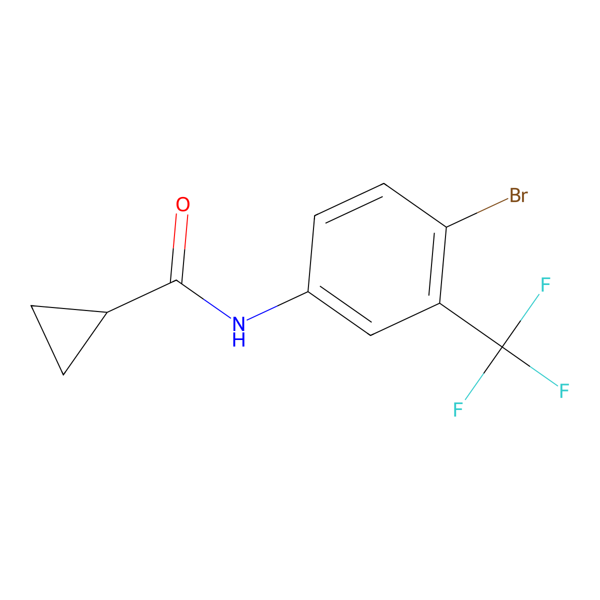 N-[4-bromo-3-(trifluoromethyl)phenyl]cyclopropanecarboxamide molecular structure, CAS 1001841-03-7