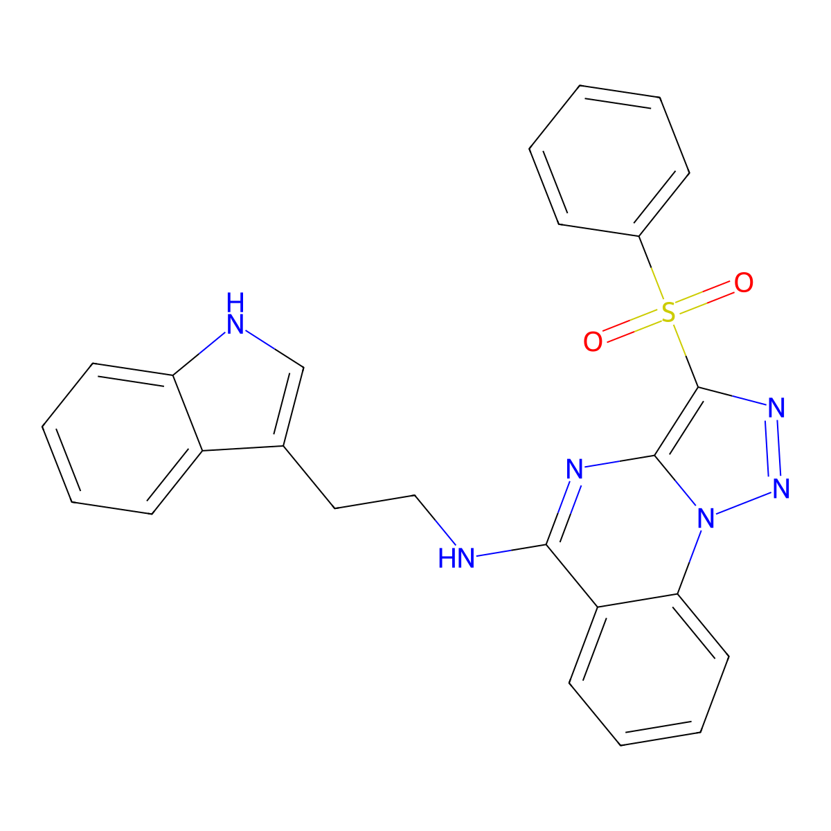 3-(benzenesulfonyl)-N-[2-(1H-indol-3-yl)ethyl]triazolo[1,5-a]quinazolin-5-amine molecular structure, CAS 1001844-17-2
