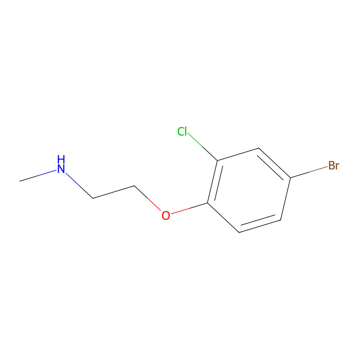 2-(4-bromo-2-chlorophenoxy)-N-methylethanamine molecular structure, CAS 1001844-58-1