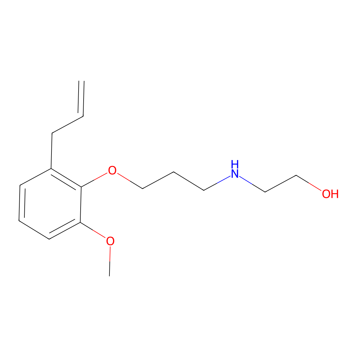 2-[[3-[2-Methoxy-6-(2-propen-1-yl)phenoxy]propyl]amino]ethanol molecular structure, CAS 1001844-60-5