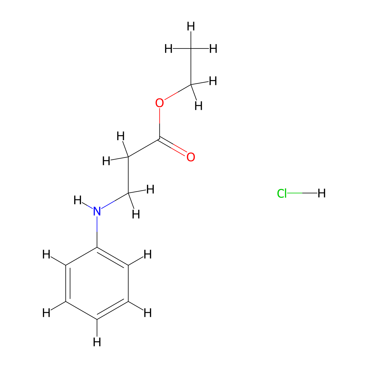 Ethyl N-phenyl-beta-alaninate hydrochloride molecular structure, CAS 100185-47-5