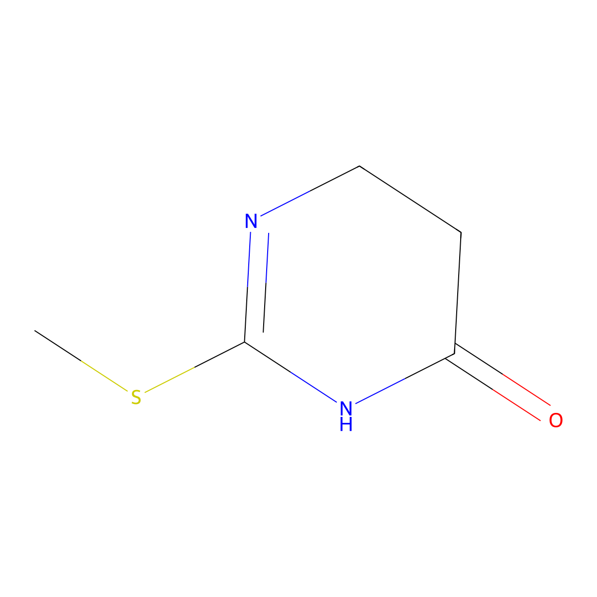 2-(Methylthio)-5,6-dihydropyrimidin-4(1H)-one molecular structure, CAS 100185-53-3