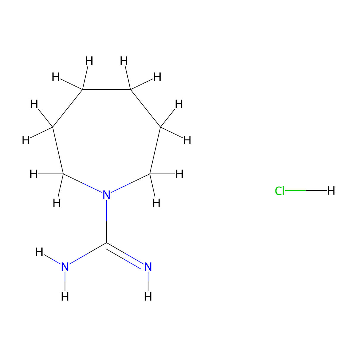 Azepane-1-carboximidamide hydrochloride molecular structure, CAS 100185-61-3