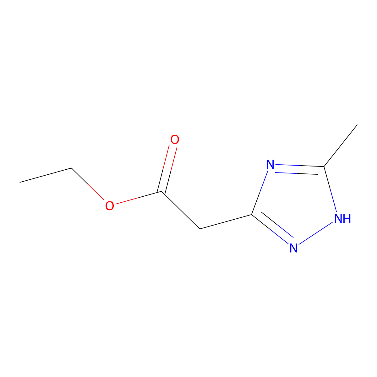 ethyl 2-(5-methyl-1H-1,2,4-triazol-3-yl)acetate molecular structure, CAS 100187-10-8