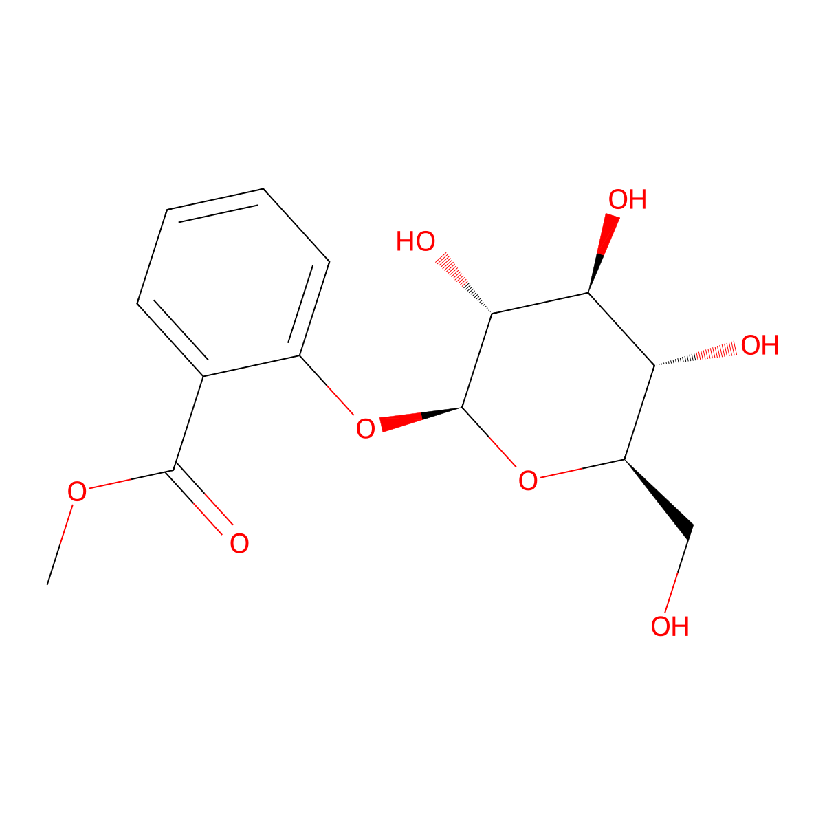 2-Methoxycarbonylphenyl beta-D-glucopyranoside molecular structure, CAS 10019-60-0