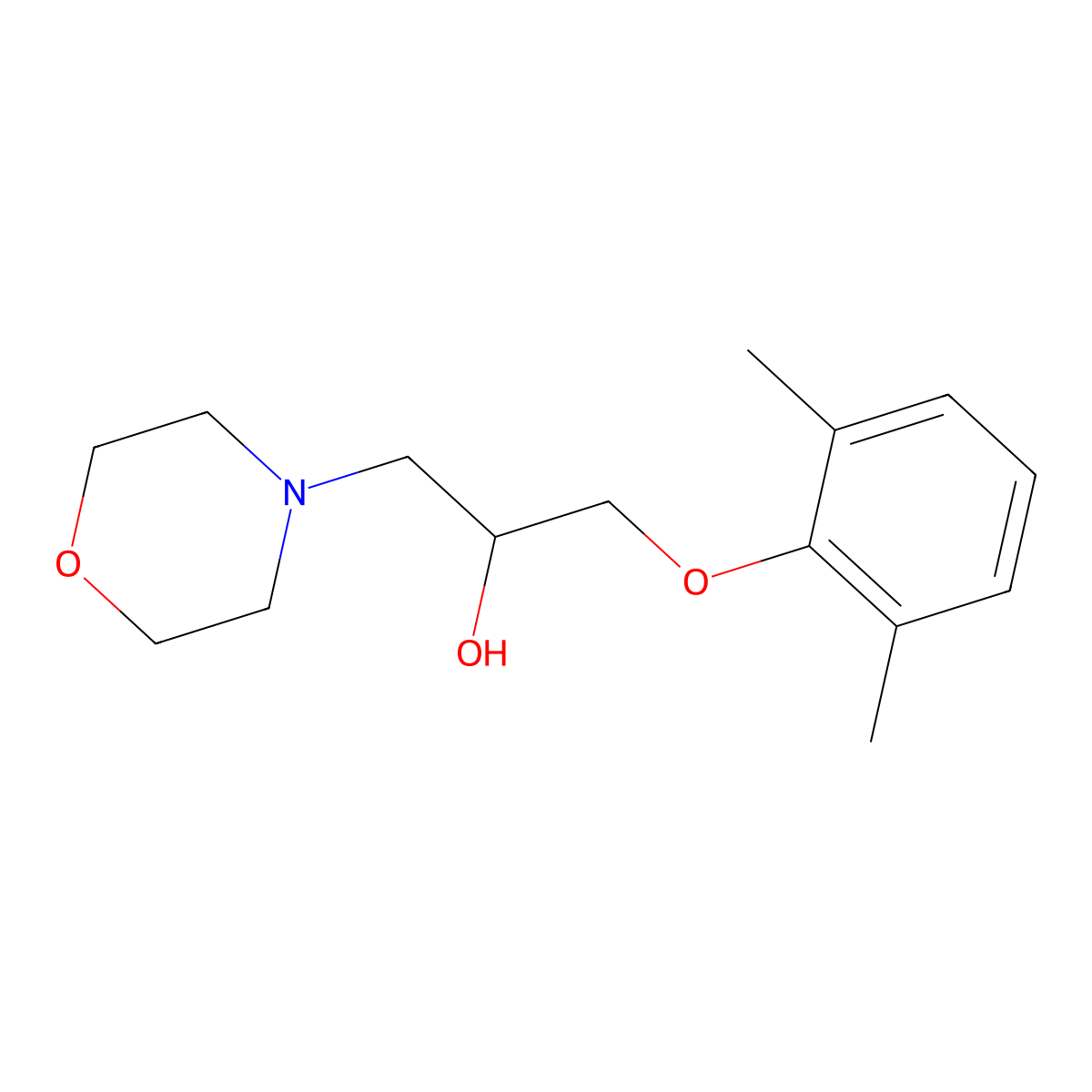 1-(2,6-Dimethylphenoxy)-3-morpholin-4-ylpropan-2-ol molecular structure, CAS 10019-81-5