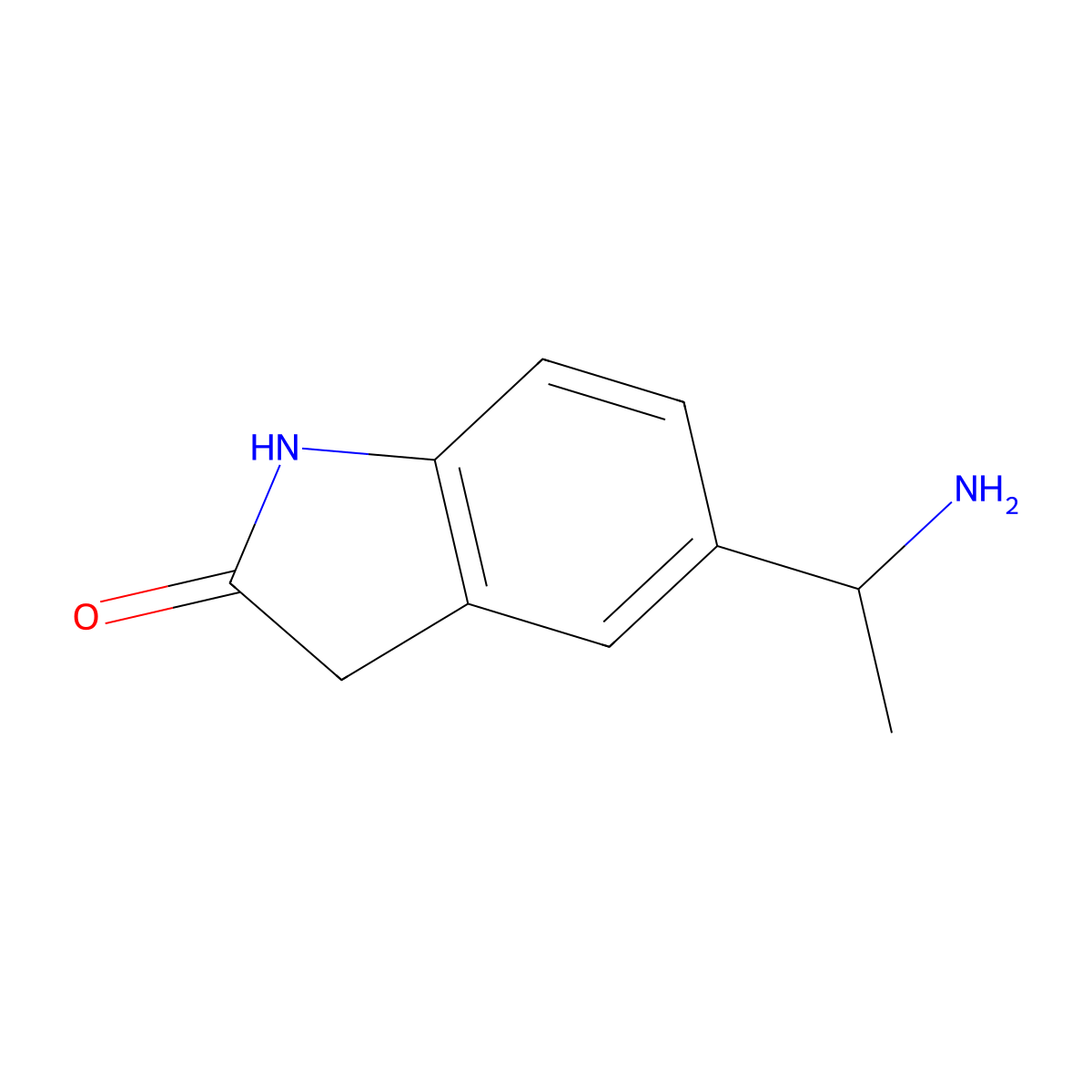 5-(1-aminoethyl)-2,3-dihydro-1H-indol-2-one molecular structure, CAS 1001906-52-0