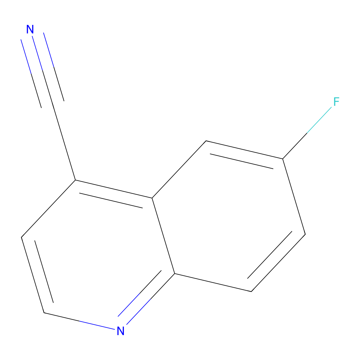 6-Fluoroquinoline-4-carbonitrile molecular structure, CAS 1001906-58-6