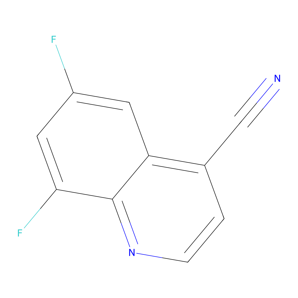 6,8-Difluoro-4-quinolinecarbonitrile molecular structure, CAS 1001906-60-0