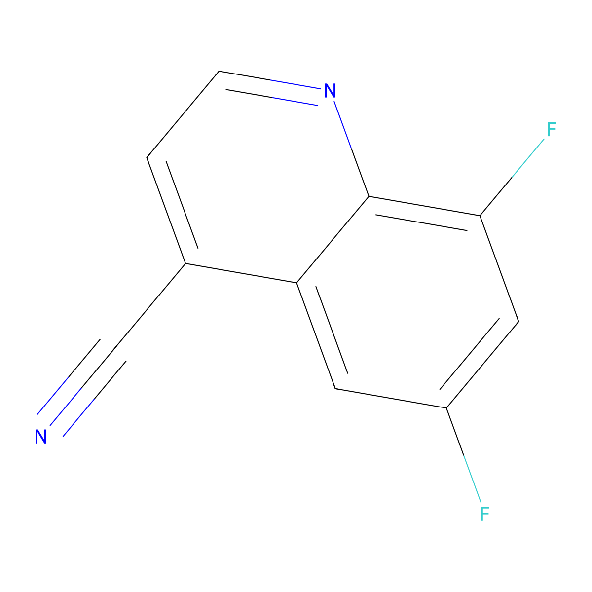 6,8-Difluoro-4-quinolinecarbonitrile molecular structure, CAS 1001906-60-0
