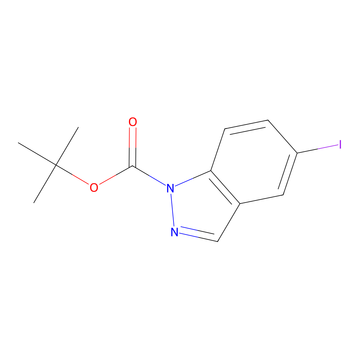 tert-Butyl 5-iodo-1H-indazole-1-carboxylate molecular structure, CAS 1001907-23-8
