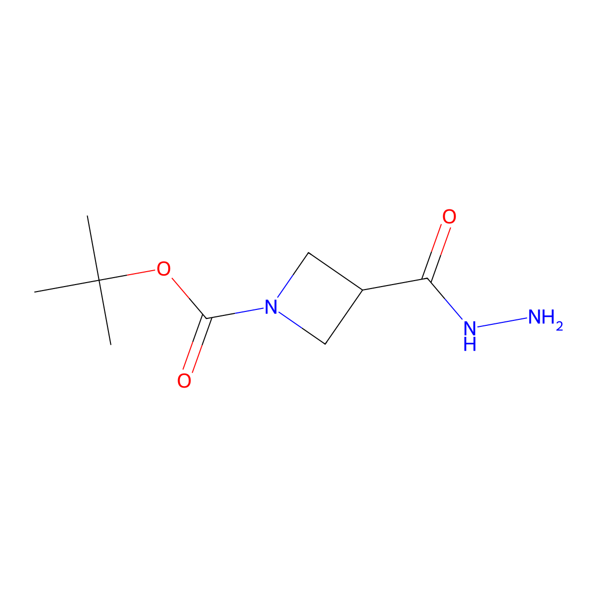 tert-Butyl 3-(hydrazinecarbonyl)azetidine-1-carboxylate molecular structure, CAS 1001907-44-3