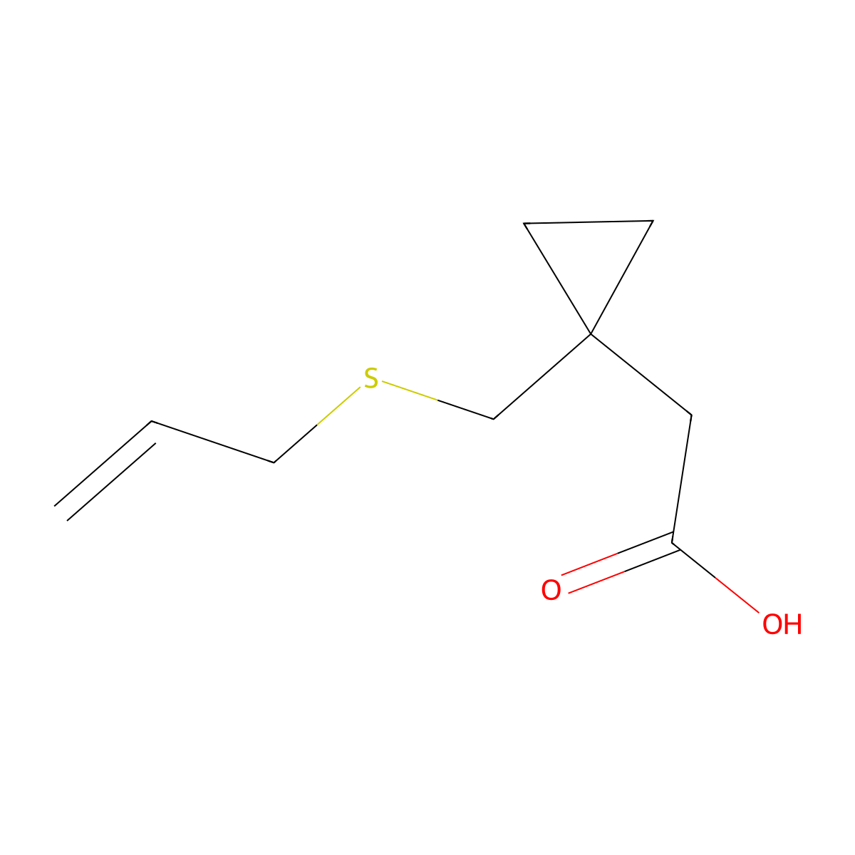 (1-{[(Prop-2-en-1-yl)sulfanyl]methyl}cyclopropyl)acetic acid molecular structure, CAS 1001907-54-5