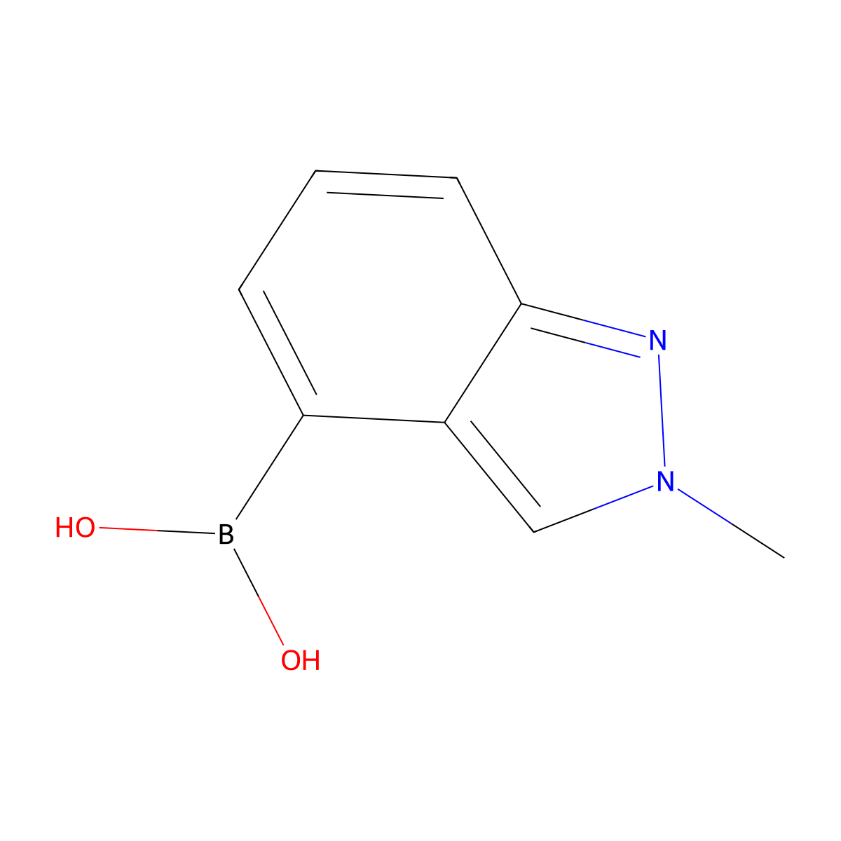 2-Methylindazole-4-boronic acid molecular structure, CAS 1001907-56-7