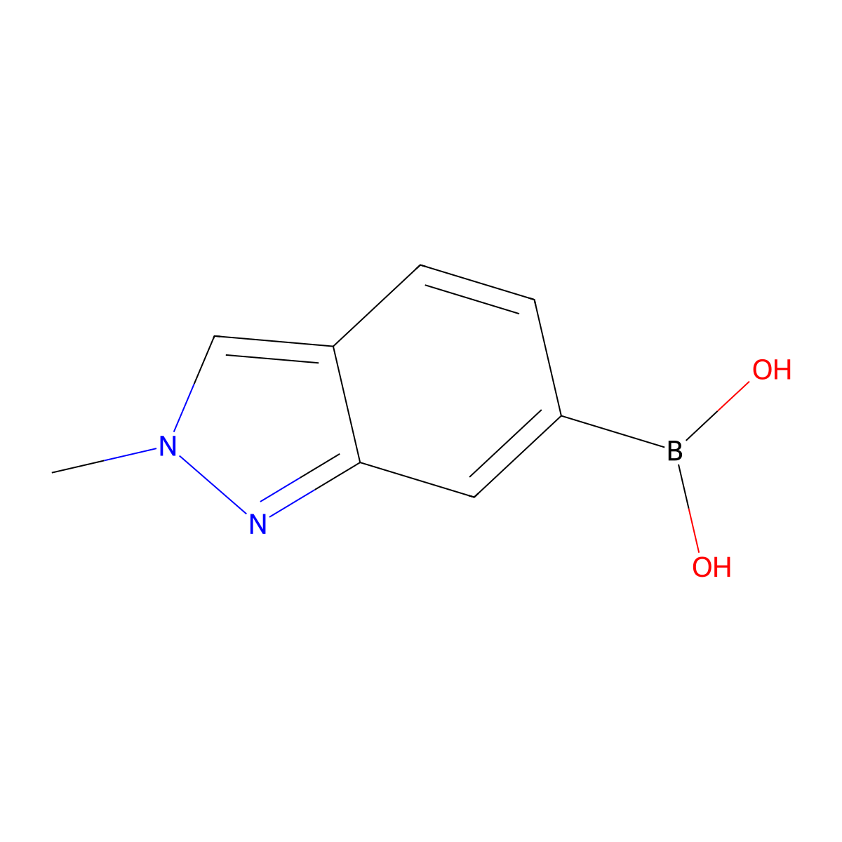 2-Methyl-2H-indazole-6-boronic acid molecular structure, CAS 1001907-57-8