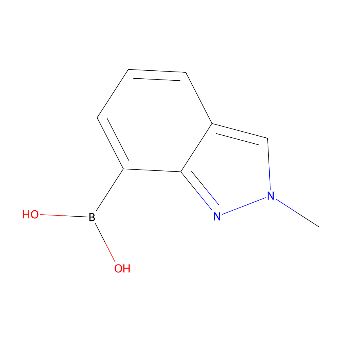 (2-methyl-2H-indazol-7-yl)boronic acid molecular structure, CAS 1001907-58-9