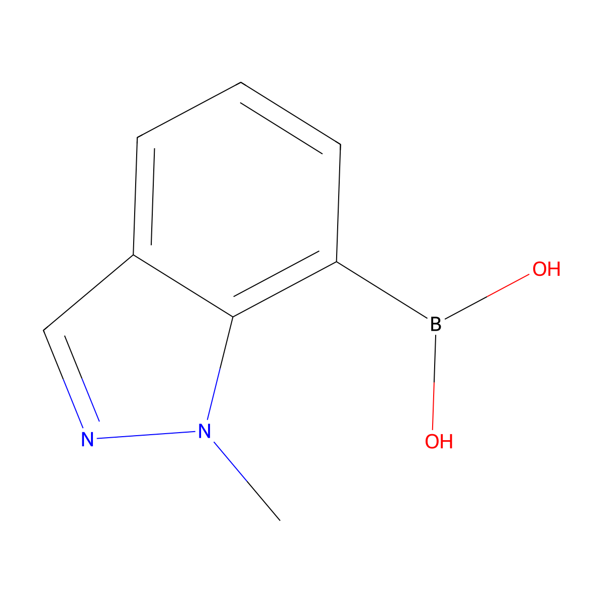 (1-Methyl-1H-indazol-7-yl)boronic acid molecular structure, CAS 1001907-59-0