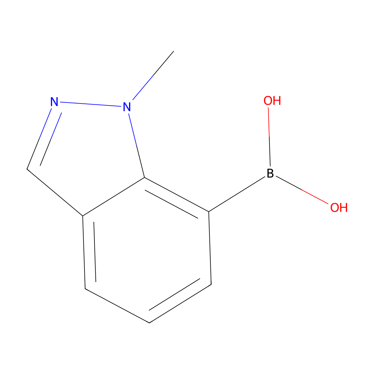 (1-Methyl-1H-indazol-7-yl)boronic acid molecular structure, CAS 1001907-59-0