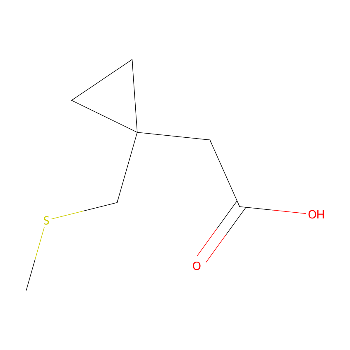 2-{1-[(Methylsulfanyl)methyl]cyclopropyl}acetic acid molecular structure, CAS 1001907-63-6