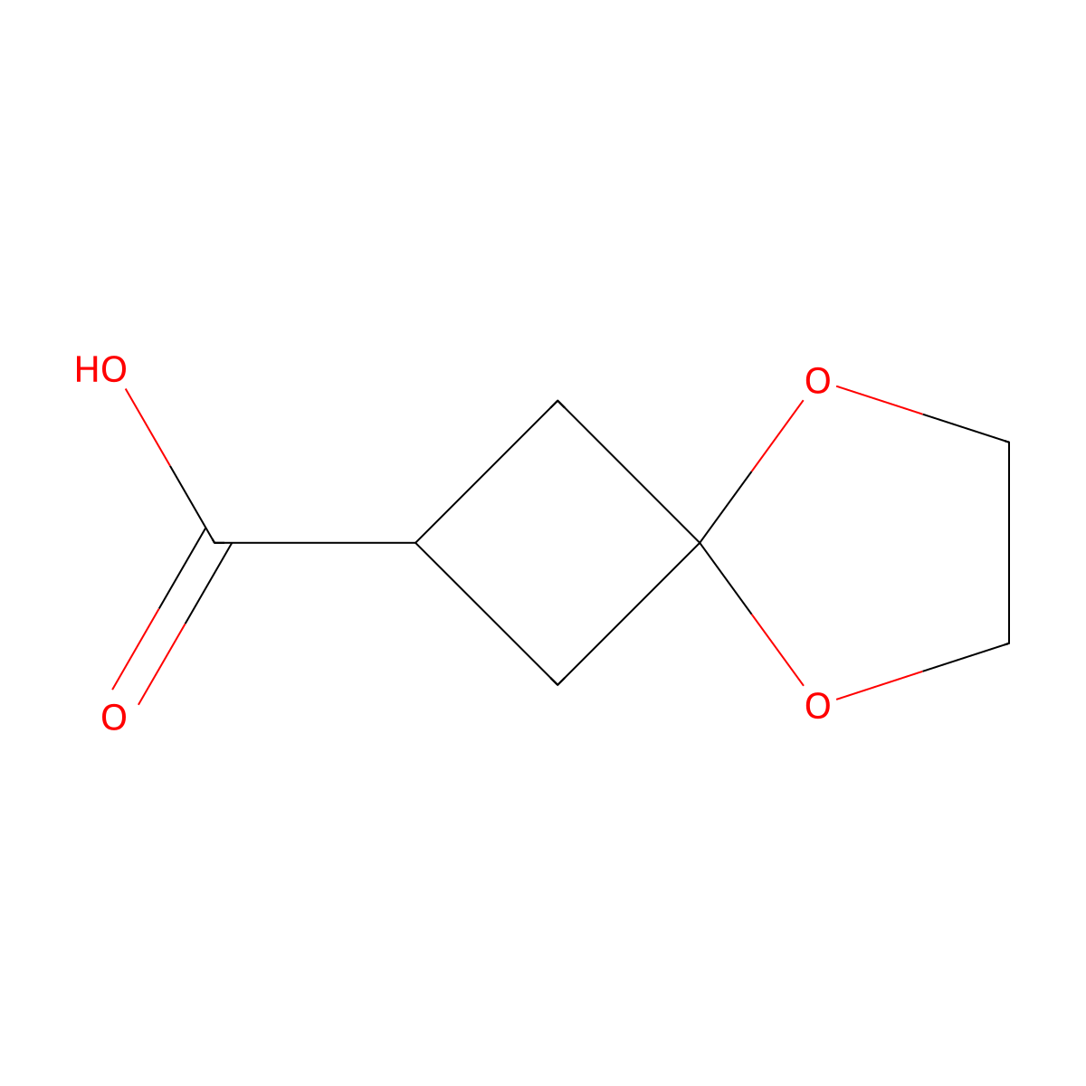 5,8-Dioxaspiro(3.4)octane-2-carboxylic acid molecular structure, CAS 1001907-64-7