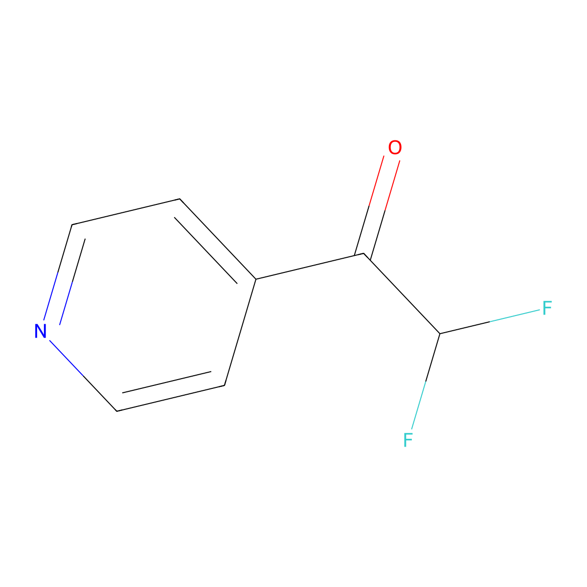 2,2-Difluoro-1-(pyridin-4-yl)ethan-1-one molecular structure, CAS 1001907-66-9