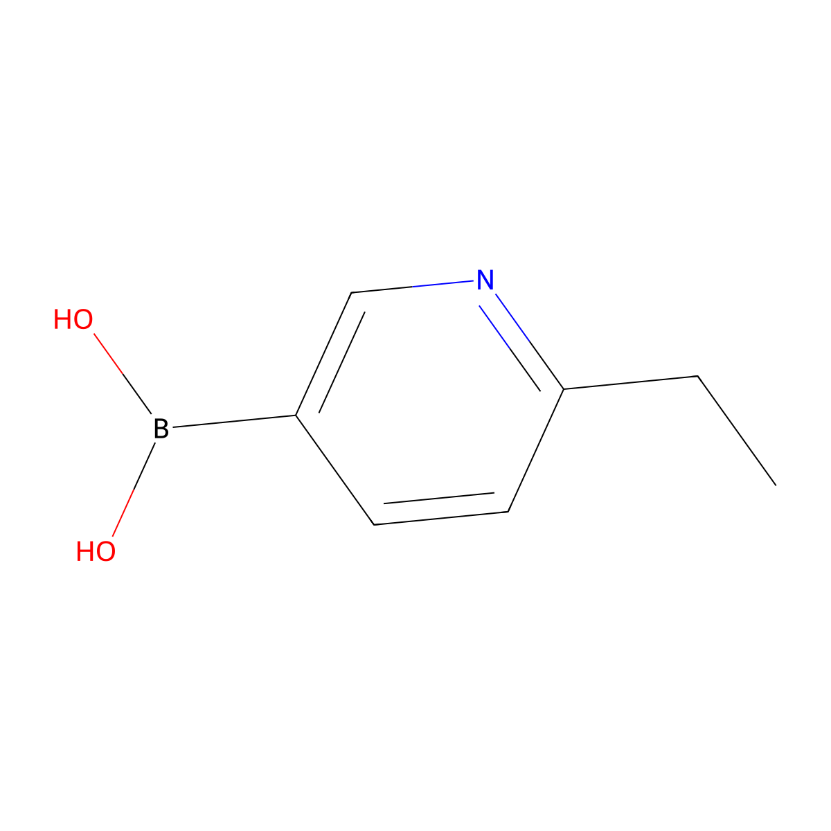 (6-Ethylpyridin-3-yl)boronic acid molecular structure, CAS 1001907-69-2