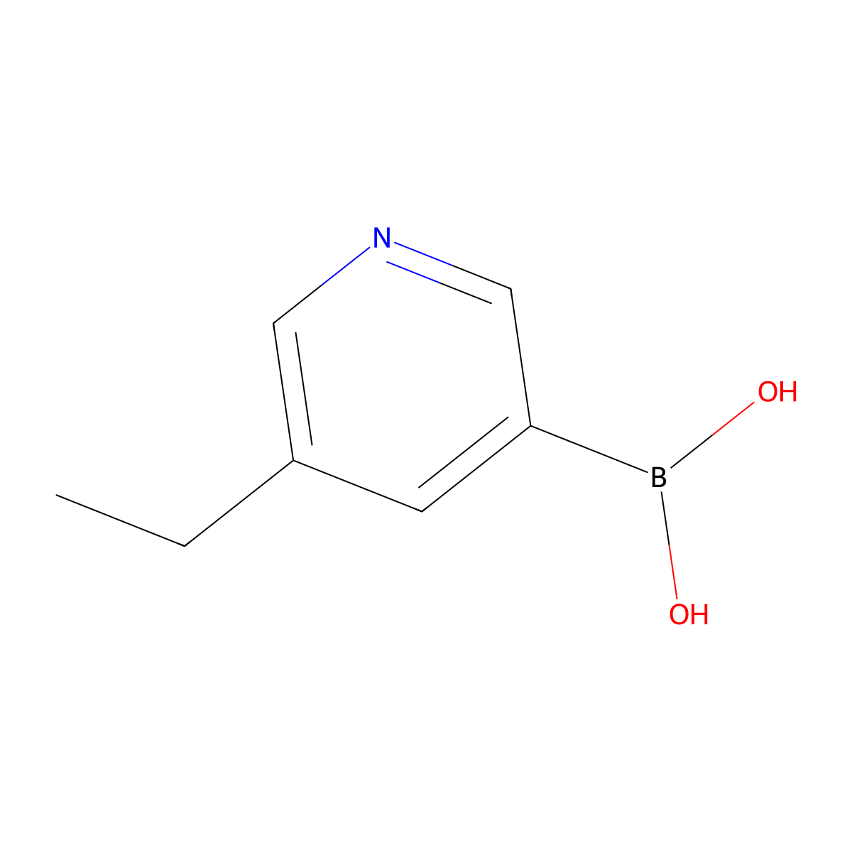 (5-Ethylpyridin-3-yl)boronic acid molecular structure, CAS 1001907-70-5