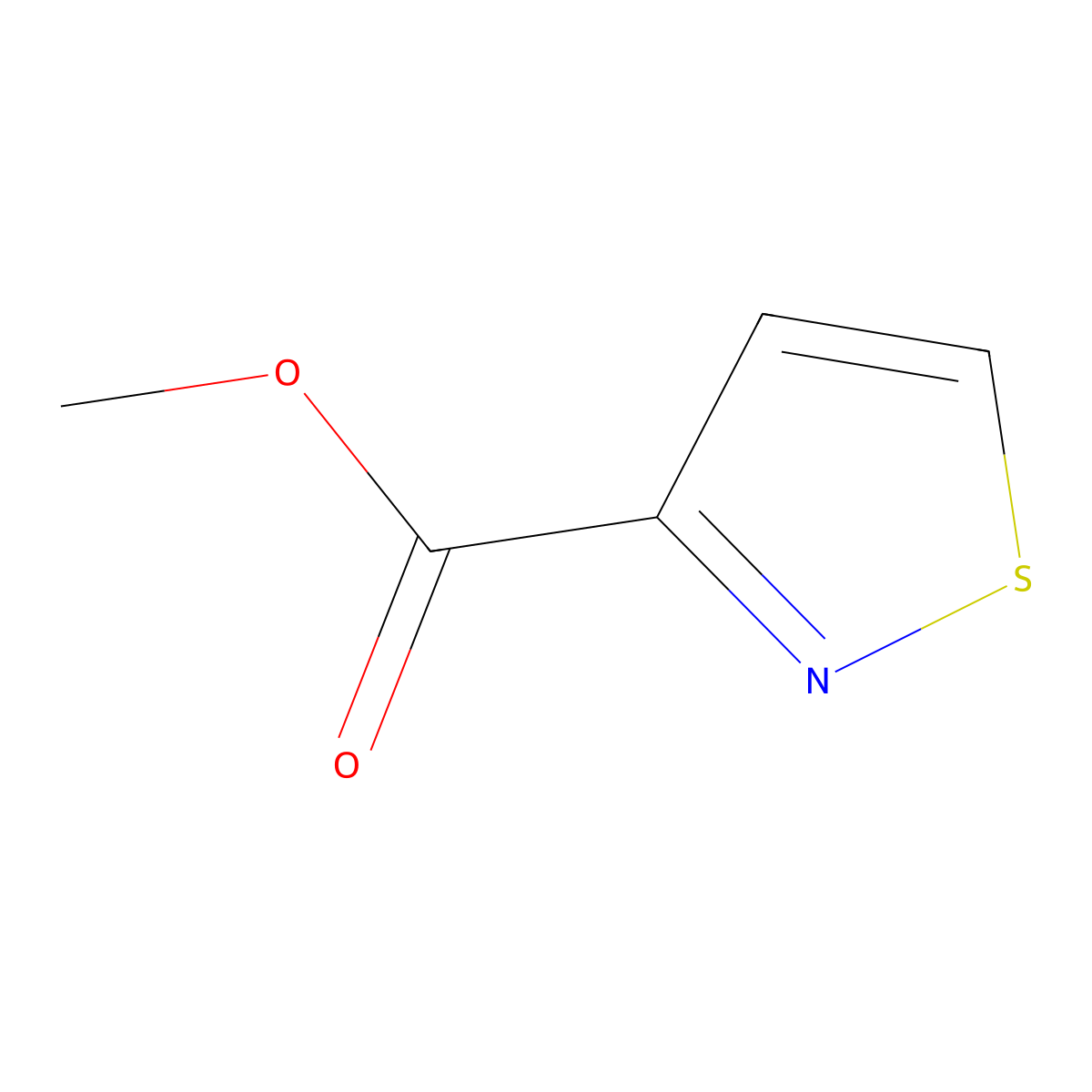 Methyl 1,2-thiazole-3-carboxylate molecular structure, CAS 1001907-72-7