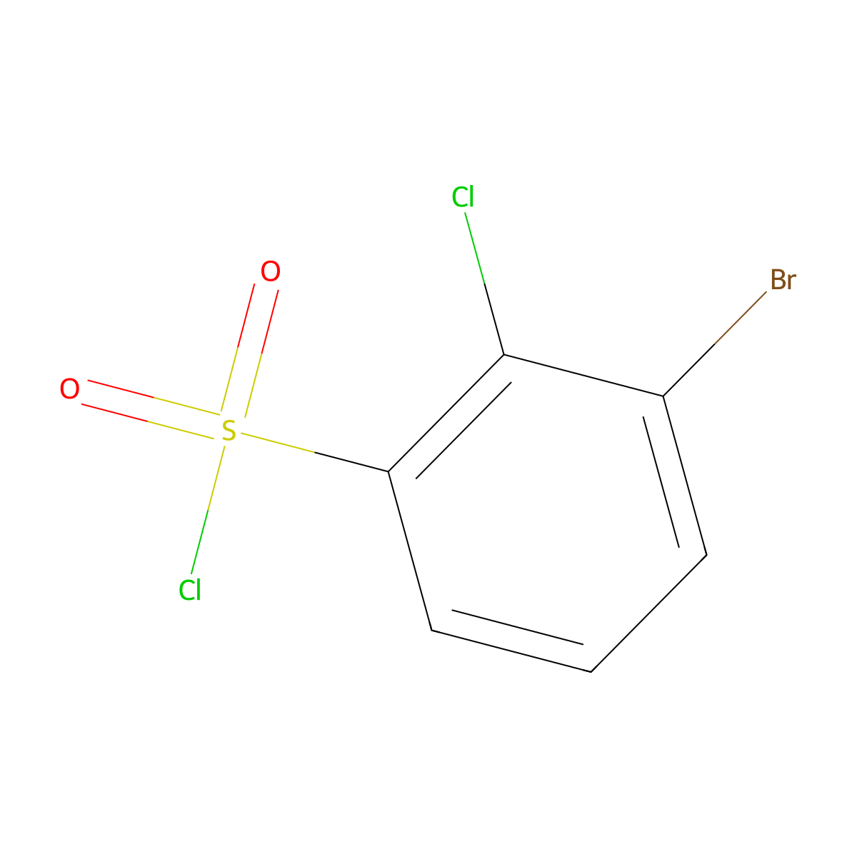 3-Bromo-2-chlorobenzene-1-sulfonyl chloride molecular structure, CAS 100191-17-1