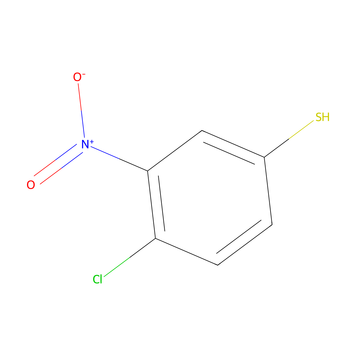 4-Chloro-3-nitrobenzenethiol molecular structure, CAS 100191-28-4