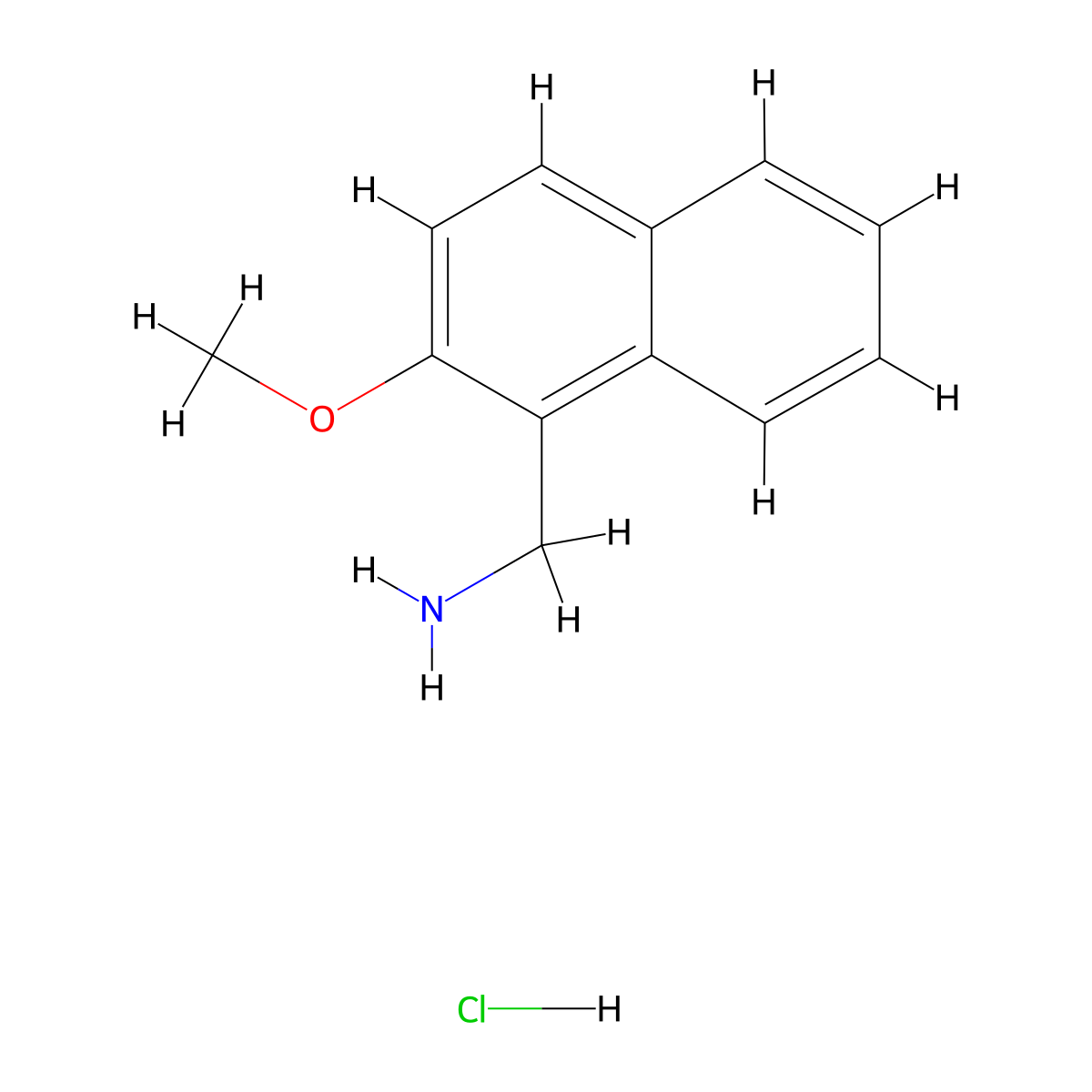 1-(Aminomethyl)-2-methoxynaphthalene hydrochloride molecular structure, CAS 100191-94-4