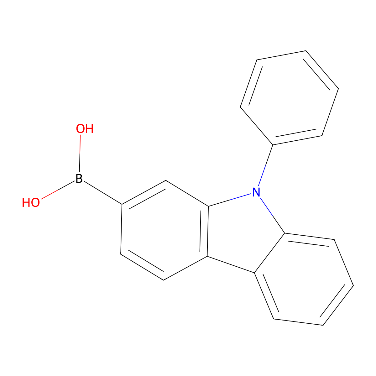 (9-Phenyl-9H-carbazol-2-yl)boronic acid molecular structure, CAS 1001911-63-2
