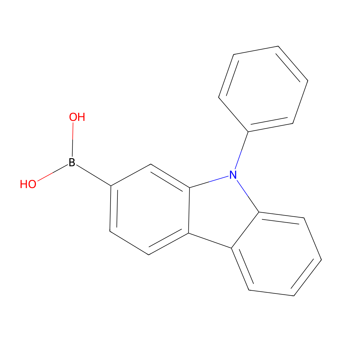 (9-Phenyl-9H-carbazol-2-yl)boronic acid molecular structure, CAS 1001911-63-2