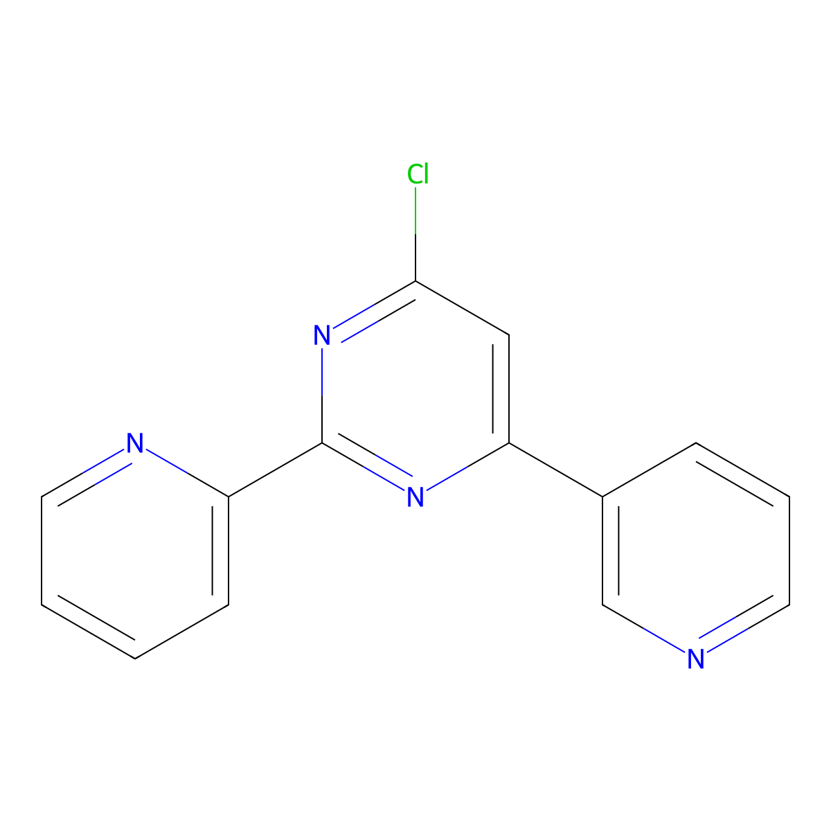 4-Chloro-2-(pyridin-2-yl)-6-(pyridin-3-yl)pyrimidine molecular structure, CAS 1001915-28-1