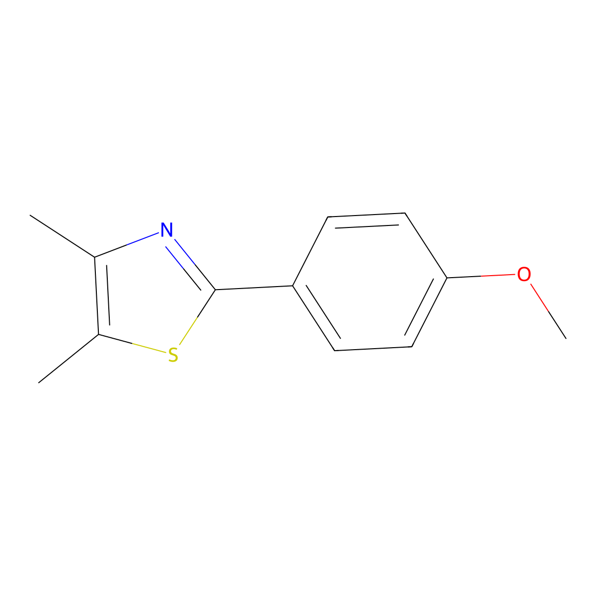 2-(4-Methoxyphenyl)-4,5-dimethylthiazole molecular structure, CAS 100192-04-9