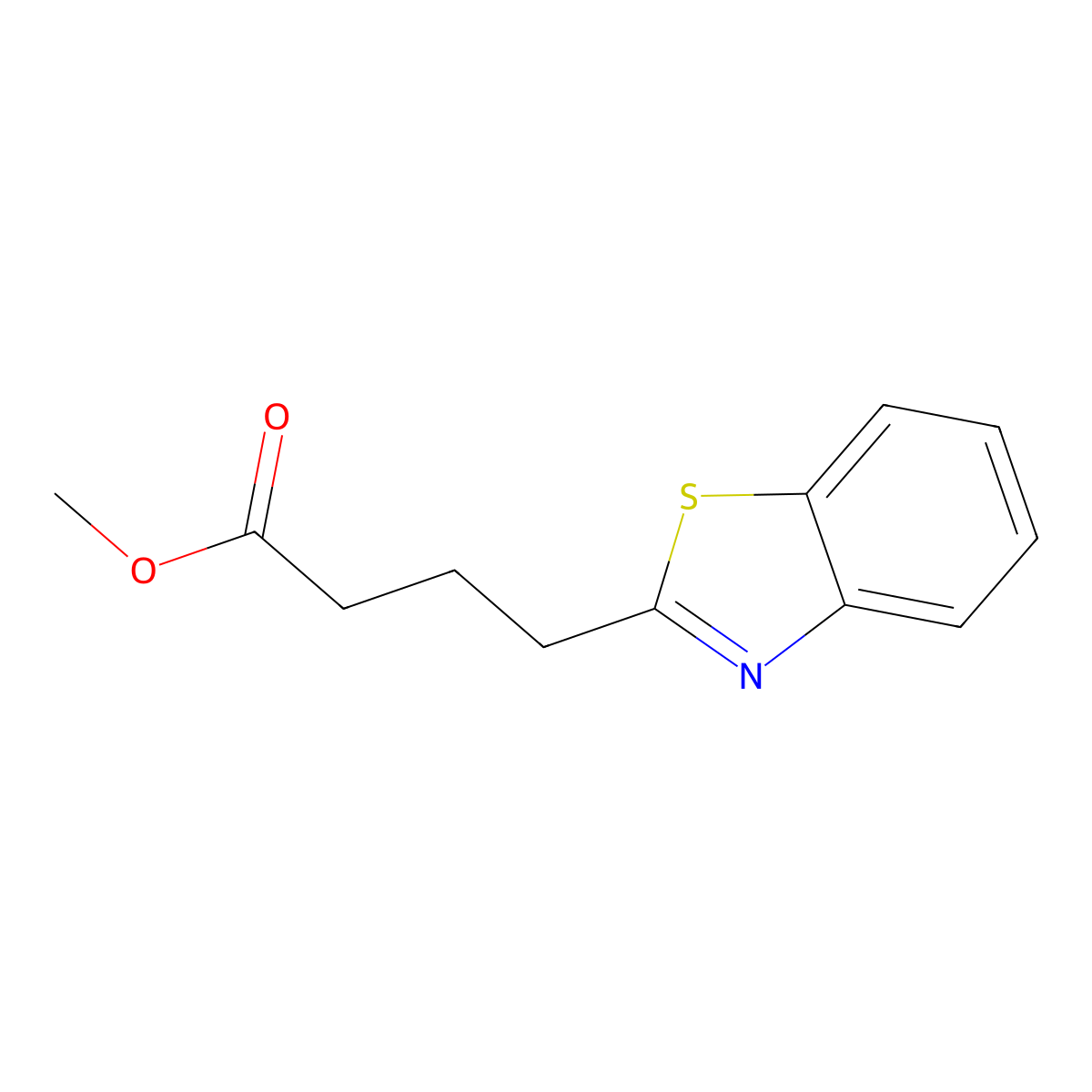 Methyl 4-(1,3-benzothiazol-2-yl)butanoate molecular structure, CAS 100192-34-5