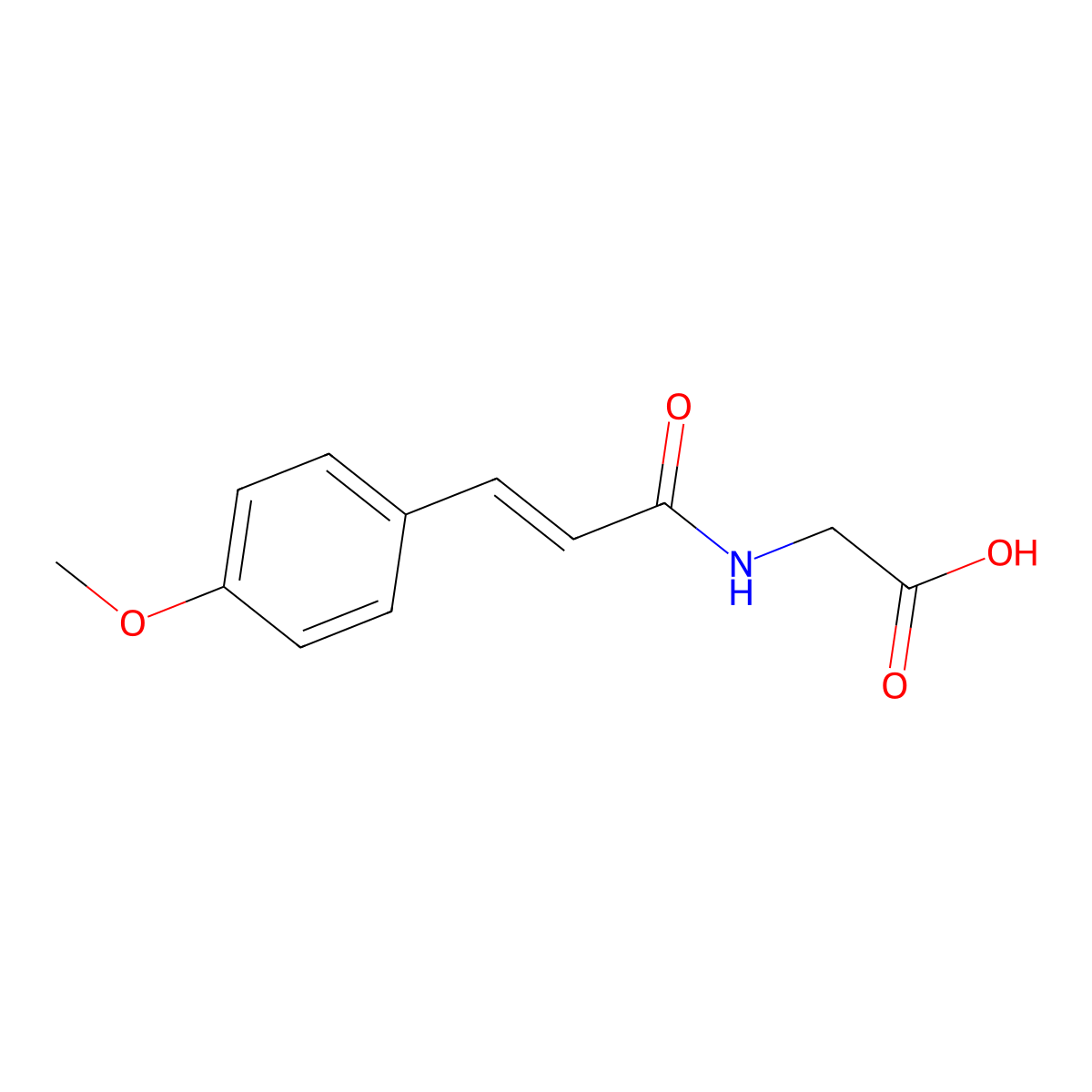 Glycine, N-[3-(4-methoxyphenyl)-1-oxo-2-propenyl]- molecular structure, CAS 100192-91-4