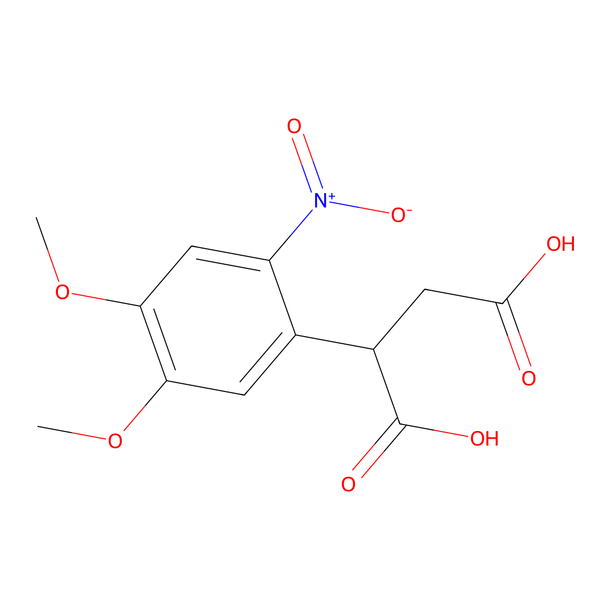 2-(4,5-Dimethoxy-2-nitrophenyl)succinic acid molecular structure, CAS 100193-44-0